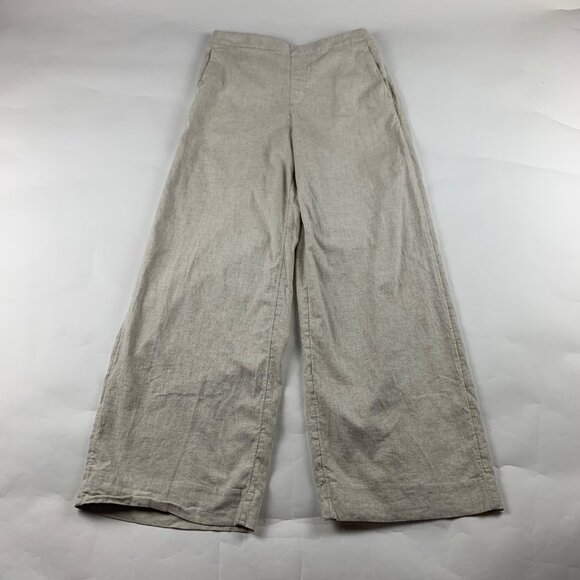 Banana Republic Flax Linen Hayden Wide Leg Pull On Trouser Pant S - Picture 1 of 7